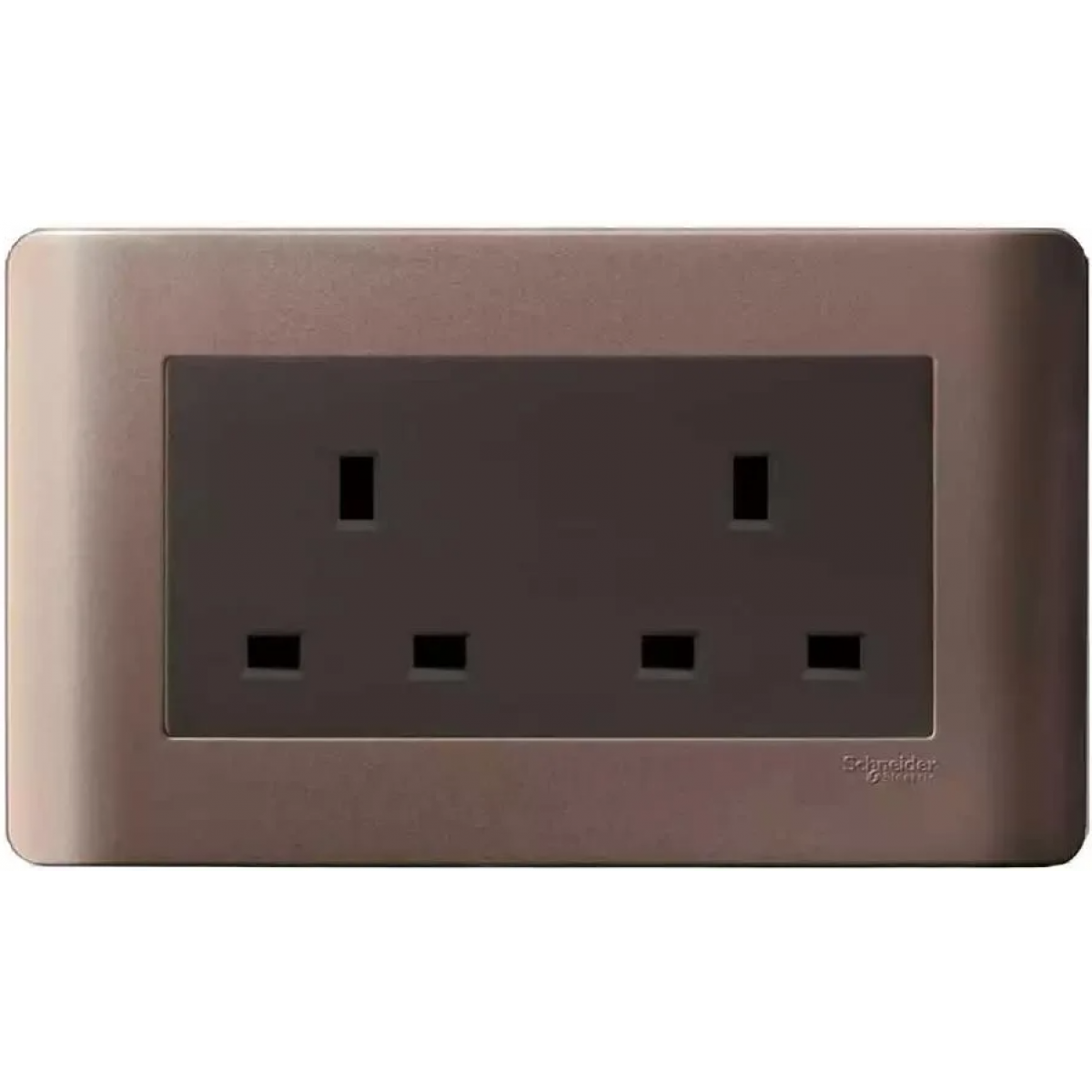 Schneider Electric ZENcelo E84426 SZ 13A 兩位保護門插座 (銀銅)